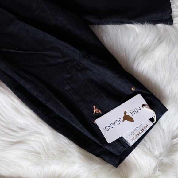 Anthropologie MiH Mid Rise Dark Blue Flare Jeans - Picture 5 of 8